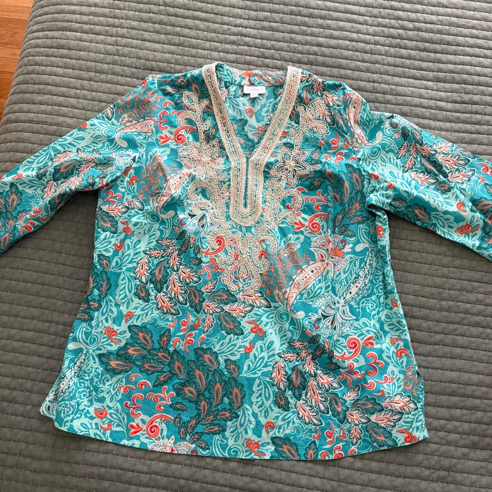 Charter club woman embroidered tunic top